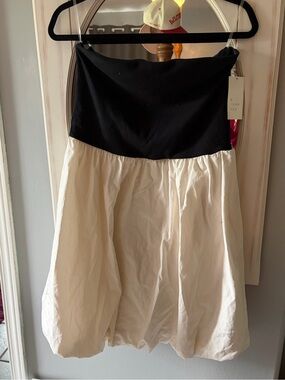 a new day Black and White Strapless Bubble Dress